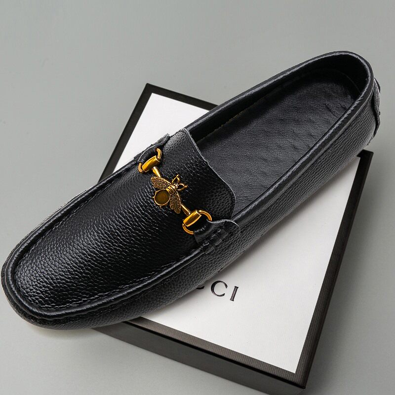 Summer new small size Bean Bean Shoes Men 35 35 36 37 37's Casual Shoes Han Version Leather Shoes head Bull Leather Men's Shoe Tide