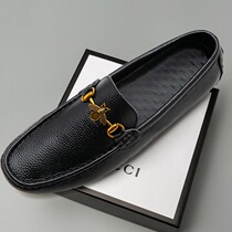 Summer new small size Bean shoes men 35 36 37 mens casual shoes Korean leather shoes head layer cowhide mens shoes tide