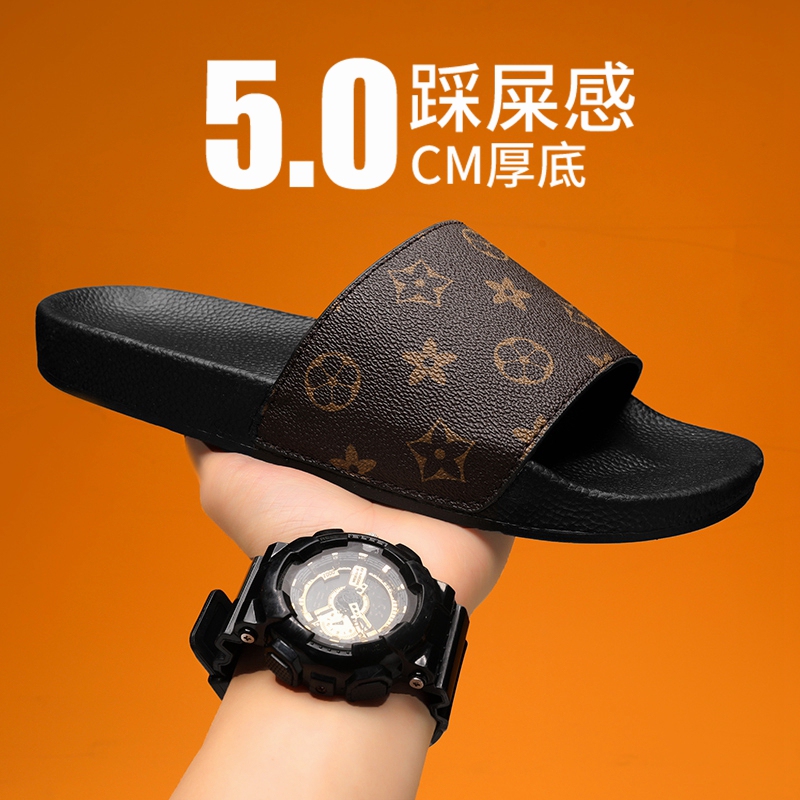 Men's Slip-On Sandals for Summer, European Style, Luxury Trendy Brand, High-End Feel, Non-Slip Soft Sole Beach Shoes for Men