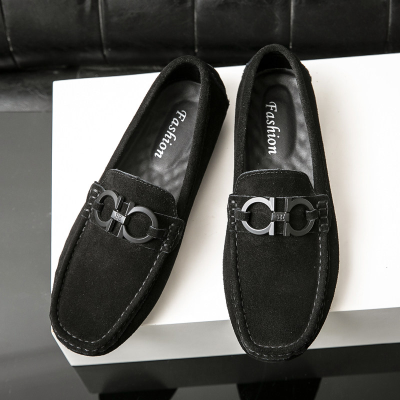 Bean Bean Shoes Men Genuine Leather Men Great Sizes 4546 casual shoes Han version breathable Soft Bottom Lazy Shoes 37 Little Code Men's Shoe