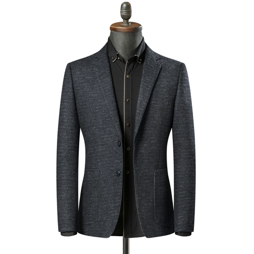 Демисезонная куртка для отдыха, трендовое шерстяное шерстяное пальто, пиджак классического кроя, облегающий крой, в корейском стиле