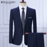 Мужской комплект, демисезонный пиджак классического кроя для отдыха, свадебное платье, в корейском стиле