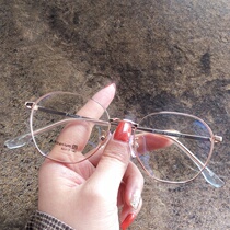Net Red Square retro anti-blue round face flat mirror Korean version of titanium new close-to-fit degree vision glasses thin