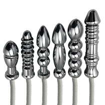 Metal electric shock physiotherapy toys penis anal plug double electrode pulse stimulation alternative toys adult sex toys