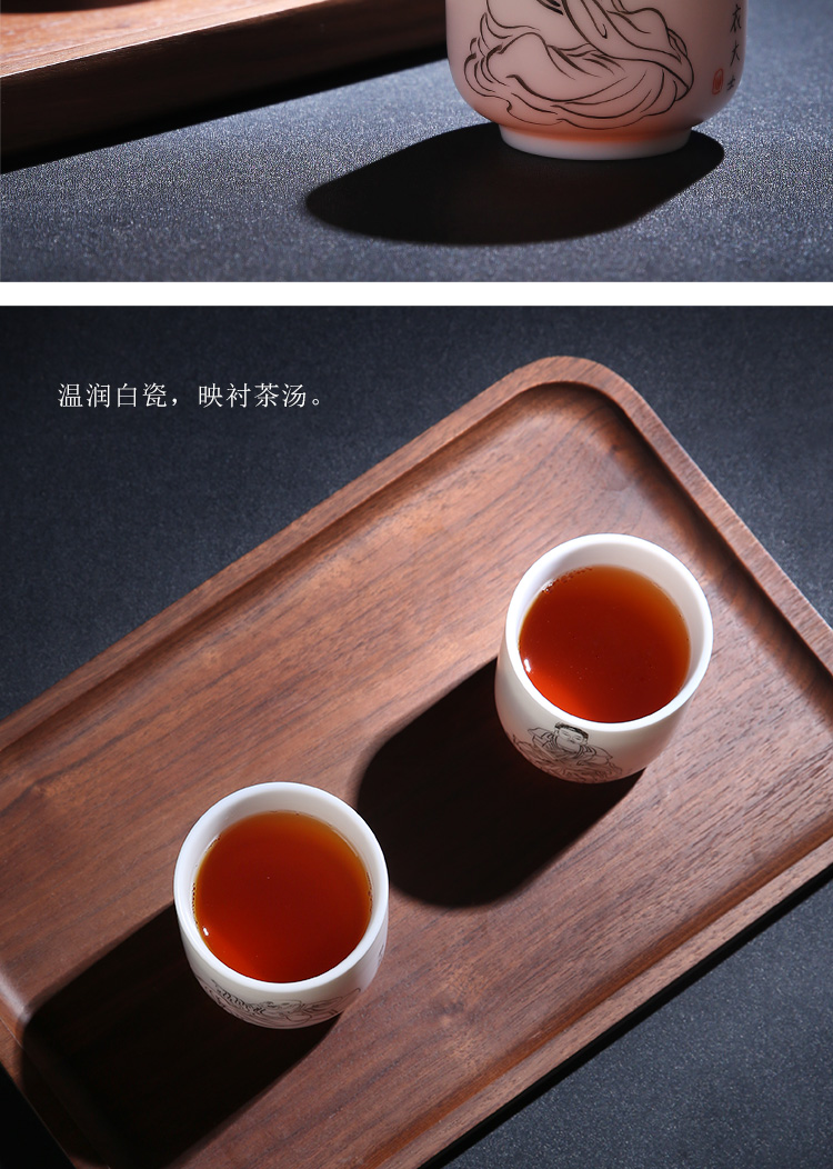 Single product porcelain sink white porcelain ceramic teacups hand - made figure of Buddha tea cup tuas guanyin bodhisattva masters cup white tea
