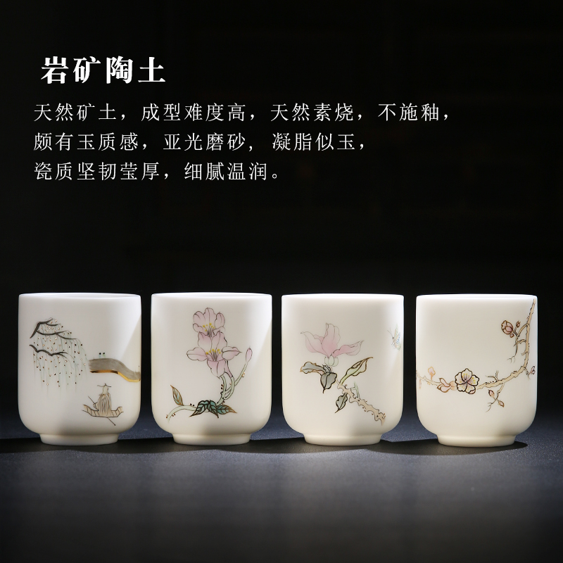 Dehua porcelain remit to burn white porcelain tonic hand - made paint straight expressions using tea cup support private custom handwritten single CPU