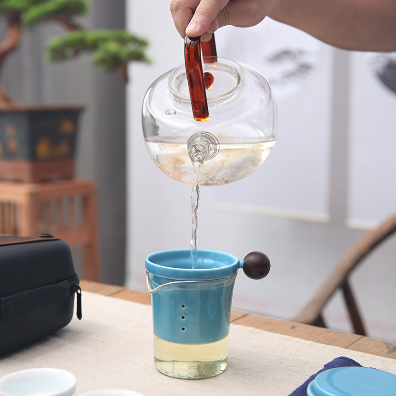 The Product porcelain sink travel tea set SheCu cup group with portable bag type crack a pot of three kung fu contracted outside the mercifully