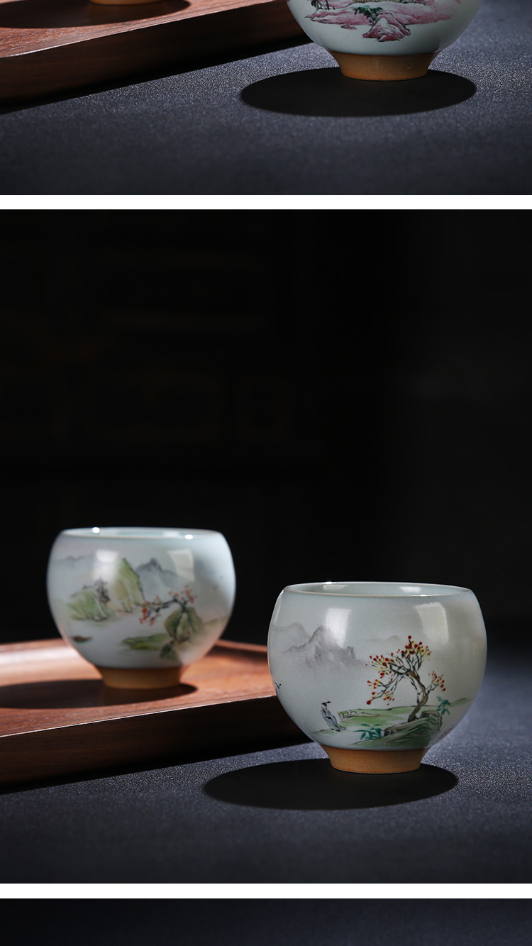 Taste your up porcelain remit single sample tea cup masters cup ceramic cups hand - made scenery kung fu tea set your porcelain pieces of tea