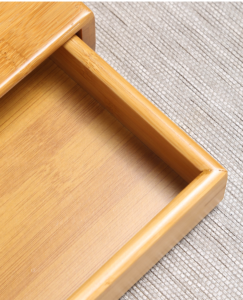 Porcelain sink puer tea boxes, tea cake bamboo household means multilayer storage tea cabinet drawer portable tea cake box