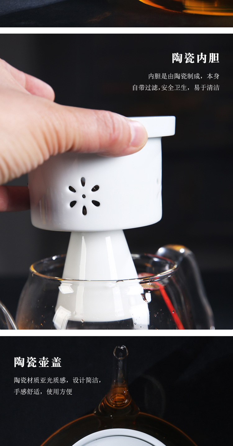 Beaming electricity TaoLu glass product porcelain sink, black pottery pot set of household heat resisting high temperature make tea kettle boil tea