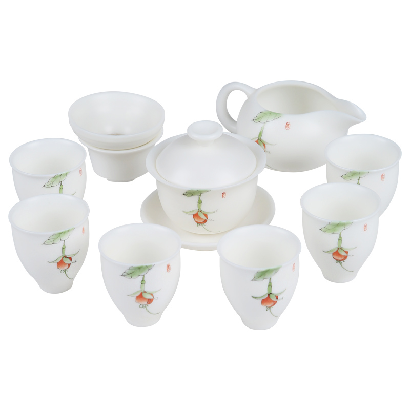 The Product is porcelain sink white porcelain tureen 6 cups kung fu tea set ceramic a pot of two cups of a complete set of household contracted