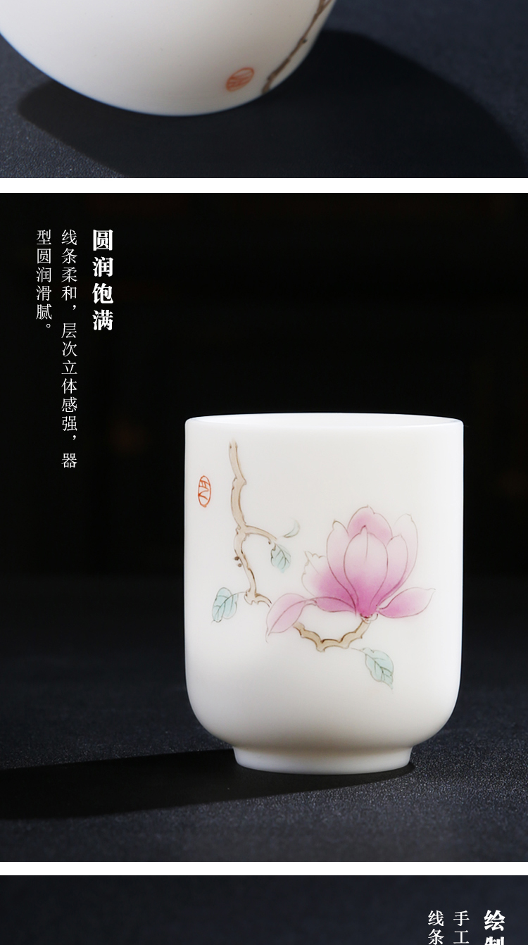 The Product white porcelain dehua porcelain remit built demand zen masters cup hand - made powder enamel glaze thin foetus sample tea cup single CPU