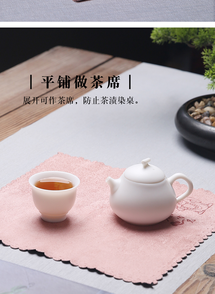 Cotton fiber quality porcelain remit double - sided tea towel water table flag Chinese zen tea tea mat cloth art tea accessories