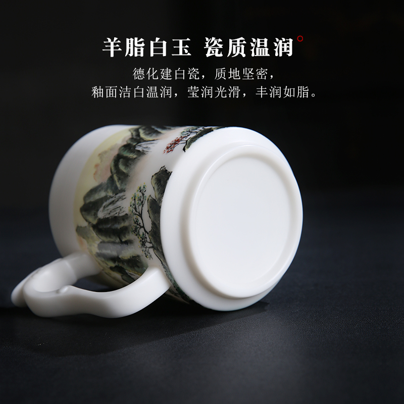 The Product porcelain sink/sun dongsheng wushan feng shui plutus suet jade porcelain cups hand - made office cup backer boss cup