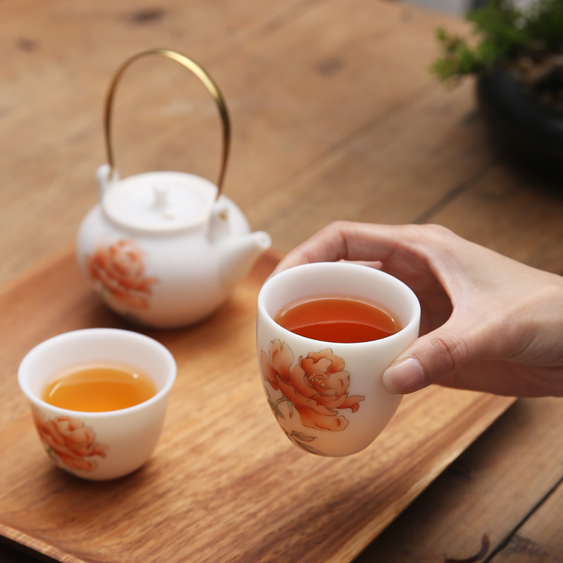 The Product porcelain sink suet jade white porcelain cup single CPU kung fu tea master cup manual hand - made ceramic sample tea cup of tea