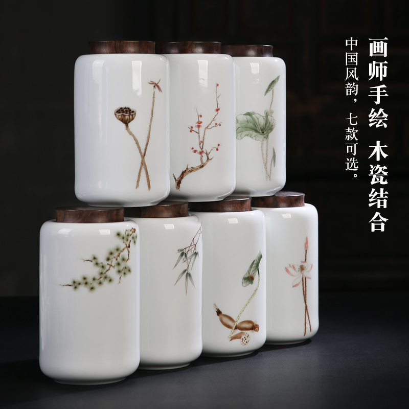 The Product porcelain sink ceramic tea pot high - white tin foil sealed container storage POTS tea warehouse domestic large pot