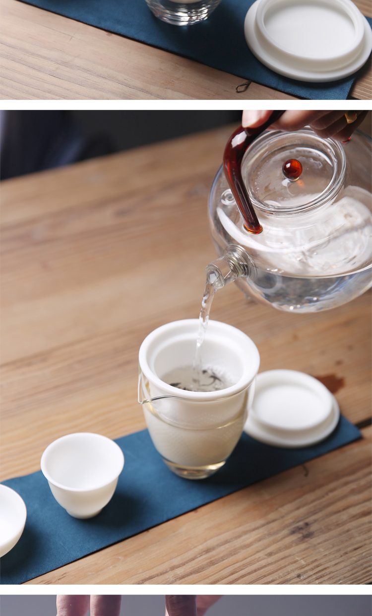 The Product dehua white porcelain porcelain remit travel tea set crack cup portable travel car is suing household ceramic cups, glass