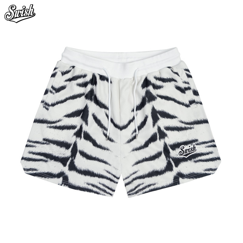 Swish the Ball in New American-Style Tiger Print Basketball Shorts Training Quarter-Length Sports Men's Summer Casual Swish the Ball in New American-Style Tiger Print Basketball Shorts Training Quarter-Length Sports Men's Summer Casual