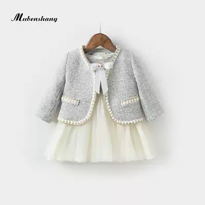 Mumoto Shang girls winter clothes 2021 autumn winter dress college style baby Foreign style princess set super fairy