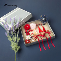 Chinese style childrens hair accessories Hanfu girl red hair ball ancient costume headdress baby tassel step shake accessories hairclip