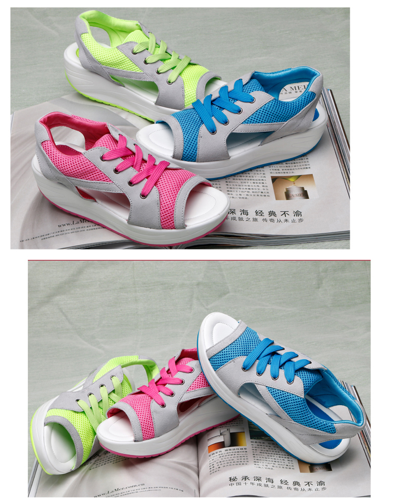 2018 dép mùa hè mới breathable sneakers phụ nữ casual dày dưới rocking giày giày của phụ nữ Hàn Quốc bãi biển dép dép dép sandal