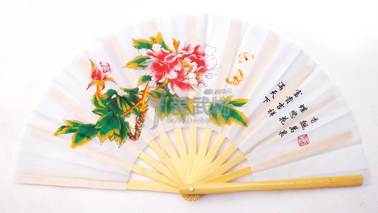 Thickened Bamboo Bone Kung Fu Fan Taiji Fan Double Fan Martial Arts Fan left right hand to set up for fan Mulan fan manufacturer
