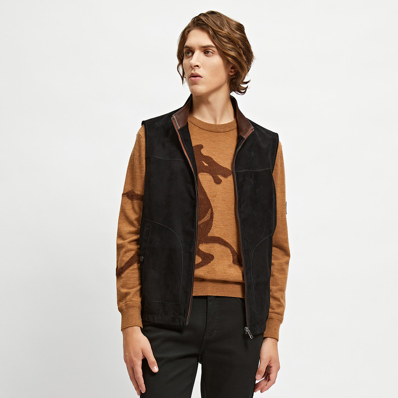 Lukadilong Exclusive Autumn and Winter Comfortable Sheepskin Suede Business Vest 365202202