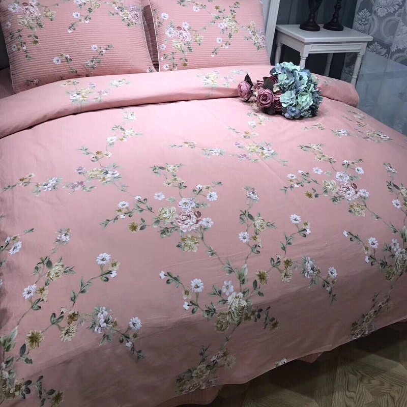 Hàn Quốc rửa sạch bông twill giường bông bao gồm đơn mat ba mảnh giường ngủ ở một gia đình bốn - Trải giường bộ drap giường 1m6
