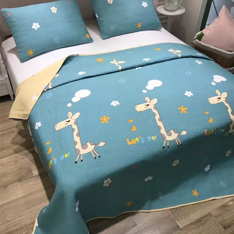 Phong cách hàn quốc cotton twill rửa bí mật quilting mùa hè trải giường tấm nệm mùa hè mát mẻ bộ đồ giường ba bộ