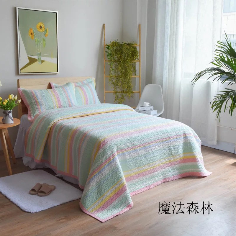 Tấm chăn bị sốc bông giặt sợi bông ba mảnh trải giường bộ ga trải giường everon