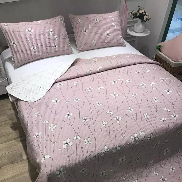 Phong cách hàn quốc cotton twill rửa bí mật quilting mùa hè trải giường tấm nệm mùa hè mát mẻ bộ đồ giường ba bộ