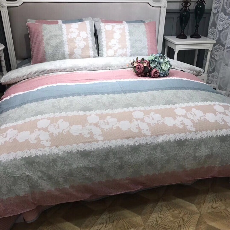 Hàn Quốc rửa sạch bông twill giường bông bao gồm đơn mat ba mảnh giường ngủ ở một gia đình bốn - Trải giường bộ drap giường 1m6
