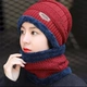 Красный комплект, шапка, шарф, 2 шт