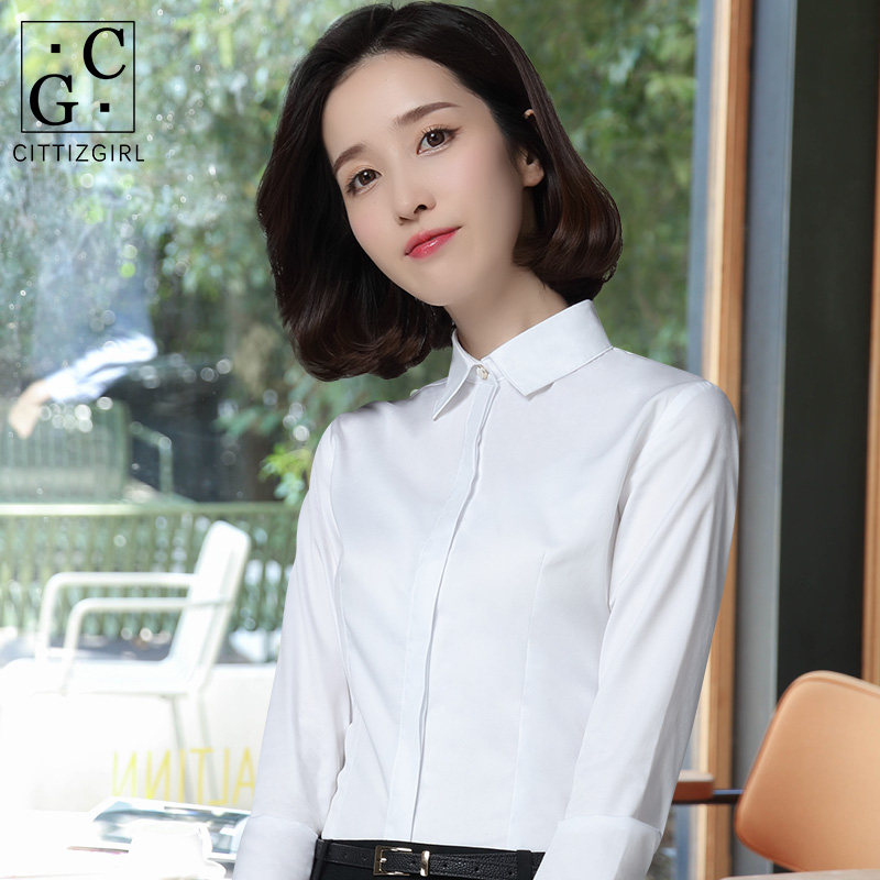 CG professional white shirt women's long-sleeved 2020 summer new formal temperament goddess fan office workers wear overalls