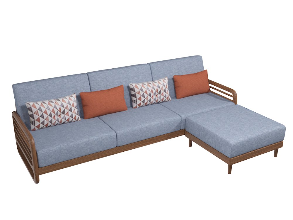 Actually House pure wood attitude Nordic style solid wood furniture living room combination-sofa tea table TV cabinet