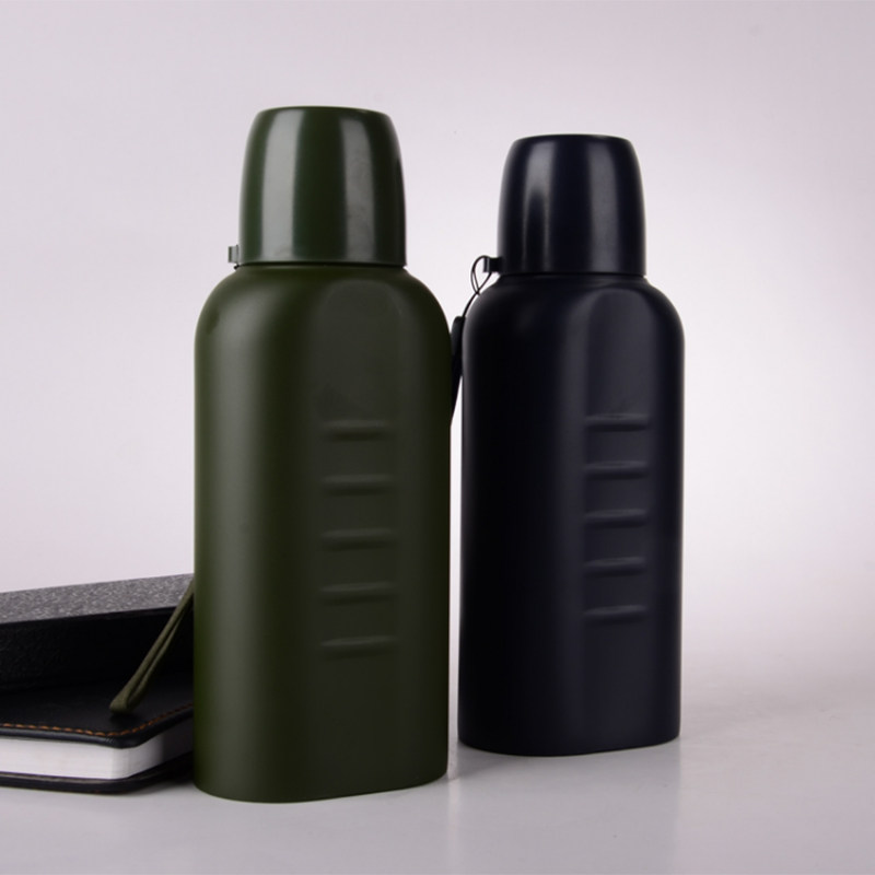 Thief-free vacuum flat insulated motion kettle stainless steel Outdoor Security Eight sets accessories Blue-Taobao