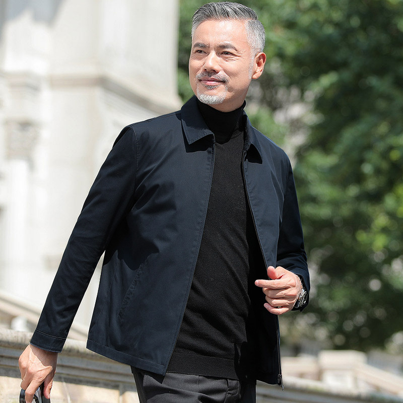 Men's Spring and Autumn Jacket for Middle-Aged Men, Autumn Top, Dad's Autumn Cardigan, Pure Cotton Business Jacket, Autumn Outerwear Men's Spring and Autumn Jacket for Middle-Aged Men, Autumn Top, Dad's Autumn Cardigan, Pure Cotton Business Jacket, Autumn Outerwear