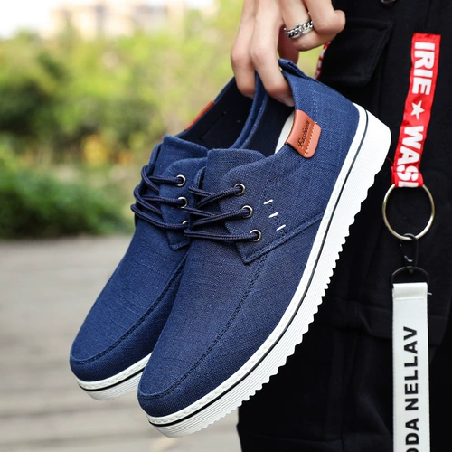 Летняя обувь, повседневная обувь, мужская парусиновая обувь, старая пекинская тканевая обувь, мужская дышащая льняная обувь 45, обувь большого размера 46