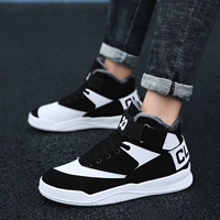 Зимняя обувь, модная повседневная кожаная обувь в корейском стиле, универсальные кроссовки, теплая обувь, мужская обувь 45 размера, обувь большого размера 46, бархатные хлопковые туфли