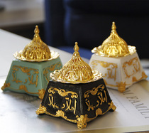 Middle East Arab resin incense burner golden metal combination incense burner classical retro style aromatherapy room decoration