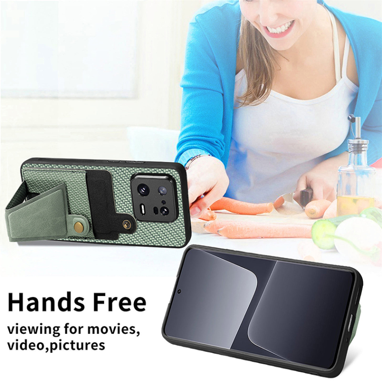 Carbon Fiber Pattern Card Holder Kickstand Function Note 12, Note 12 Pro, Note 12Pro+, 13, 13 Pro, 13 Ultra, 12T, 12T Pro