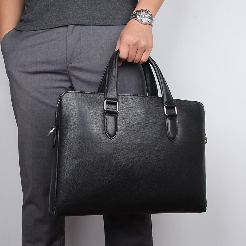 Briefcase Male Business Brief Large Capacity Men's Package Leather Male Baotou Layer Bull Leather single shoulder Yoko handbag