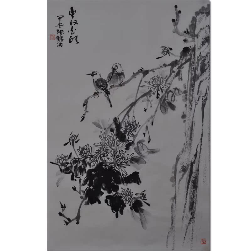 Zhang Jinhong, national first-class artist, flower and bird painting, four gentlemen's chrysanthemum, bamboo, chrysanthemum, mochrysanthemum