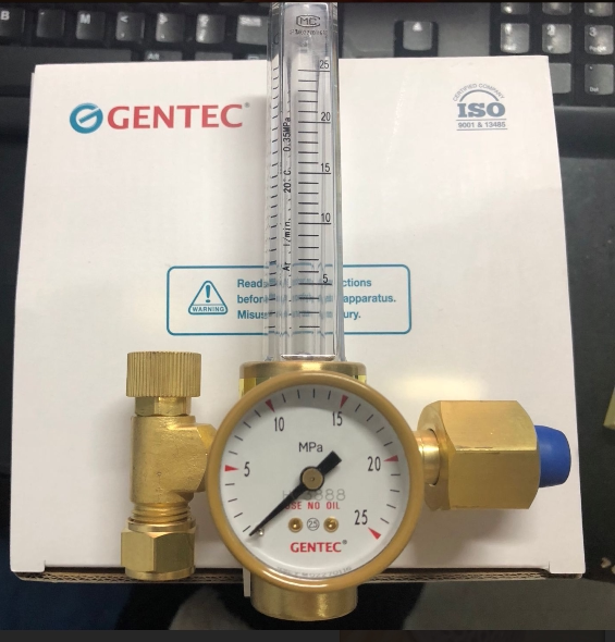 The Jeti GENTEC 391A-25L argon gas flow volume reducers