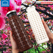 Lotbutton glass heat-resistant water cup bottle Chinese anti-hot men and women students leak-proof heat insulation tea cup LLG698