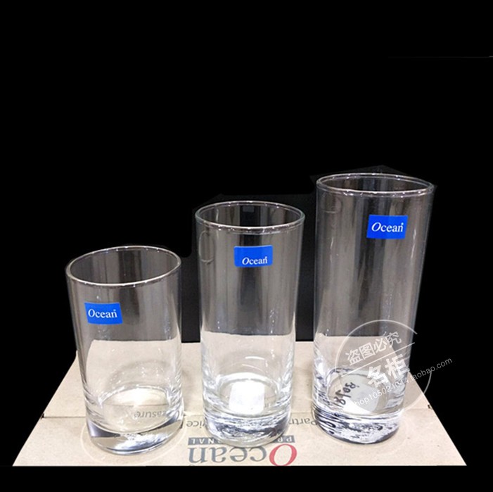 Ocean transparent glass mug home water cup no lid milk cup juice cup heat-resistant tea cup 6 only suit