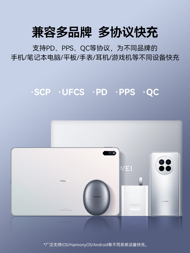 Huawei 88W All-In-One Charger Cable Original Genuine 66W Super Fast Charging Mate60/70Pro/50/40/30/P60/Pura70/X6X5 Original Official Flagship Phone Plug Set