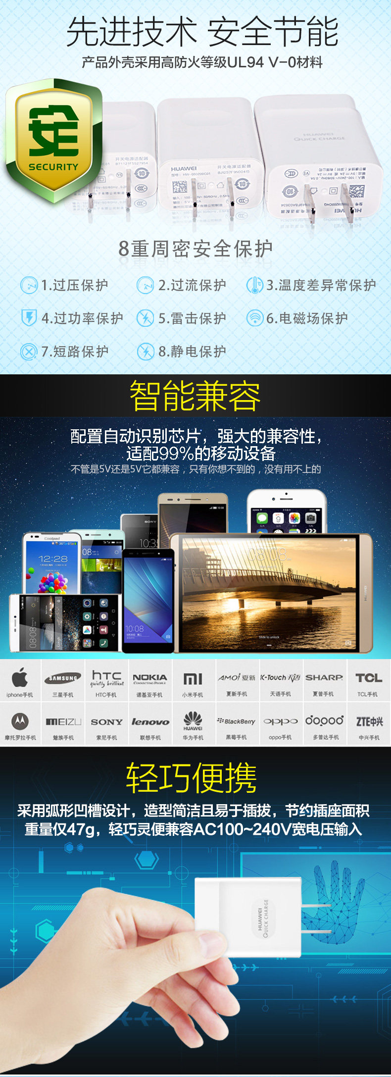 chargeur HONOR pour téléphones HUAWEI HUAWEI - Ref 1293507 Image 8