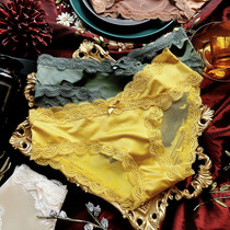 V-shaped love sexy hot lace womens underwear size cotton crotch womens breifs thin perspective womens pants