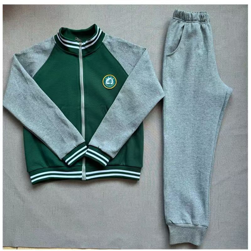 2026 New Model of Baishu Education Student Spring, Autumn and Winter Style Unisex Dark Green Long-Sleeved School Uniform Jacket and Pants